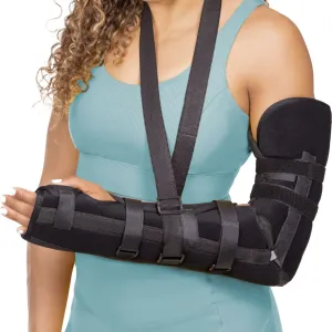 Posterior Long Arm Splint | Elbow Immobilizer Forearm Brace for Fracture Pain Relief With Support Sling