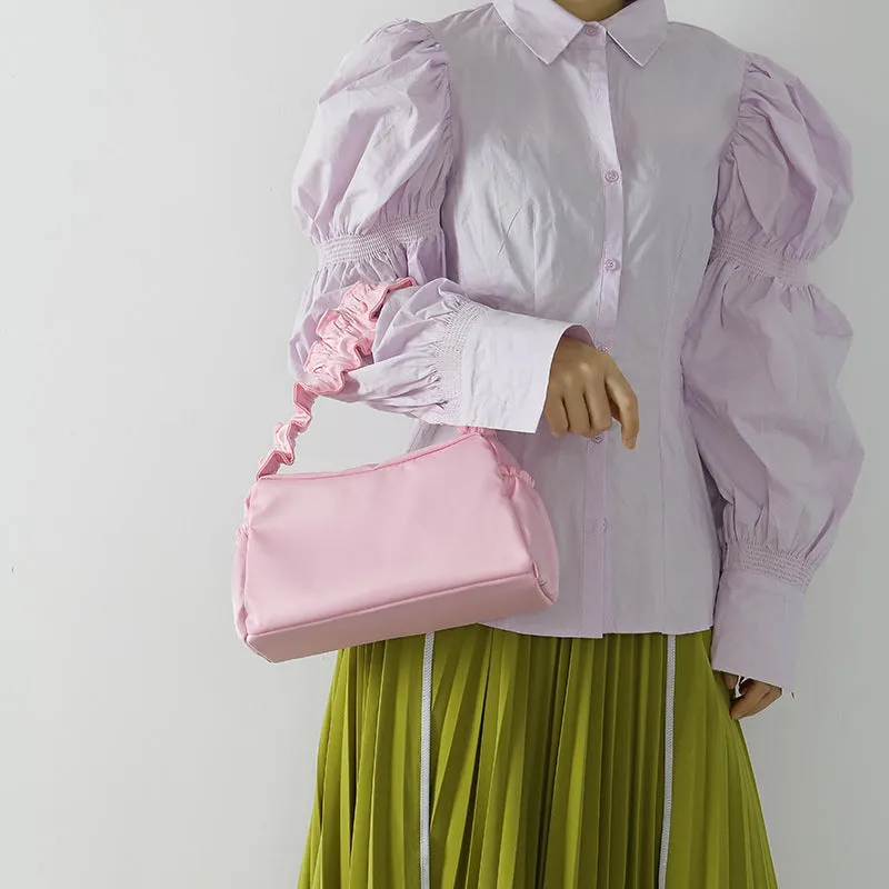 "PINK/WHITE/BLACK VELVET RUFFLED LACE" BAG UB2425
