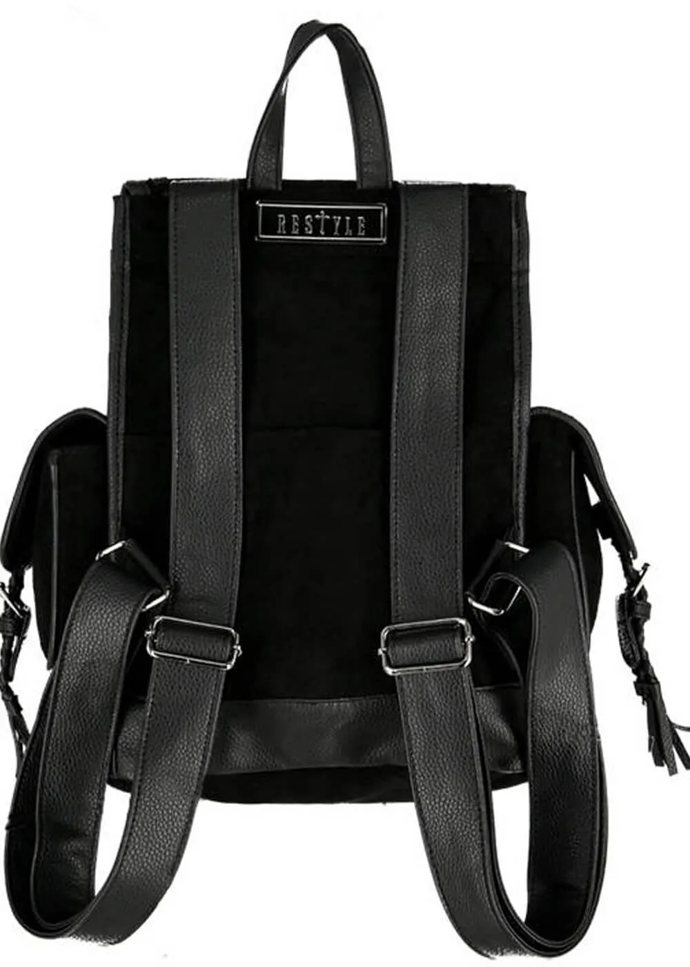 Restyle Herbal Fern Embroidery Backpack Black