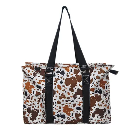 !SALE! Mocha Cow NGIL Zippered Caddy Large Organizer Tote Bag