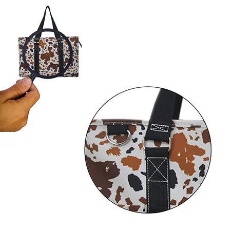 !SALE! Mocha Cow NGIL Zippered Caddy Large Organizer Tote Bag