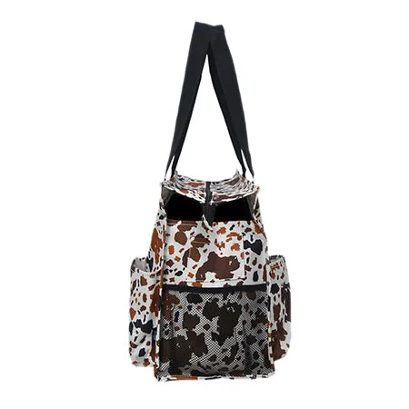 !SALE! Mocha Cow NGIL Zippered Caddy Large Organizer Tote Bag