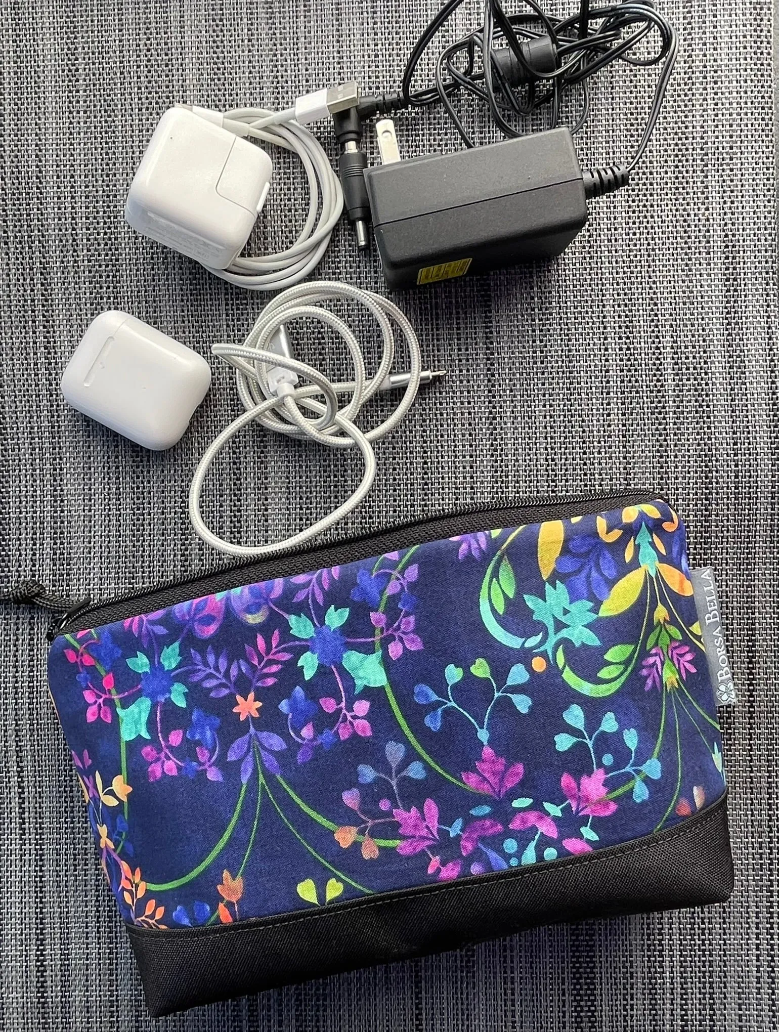 Side Kick Gusseted Zippered Pouch Mushrooms Fabric