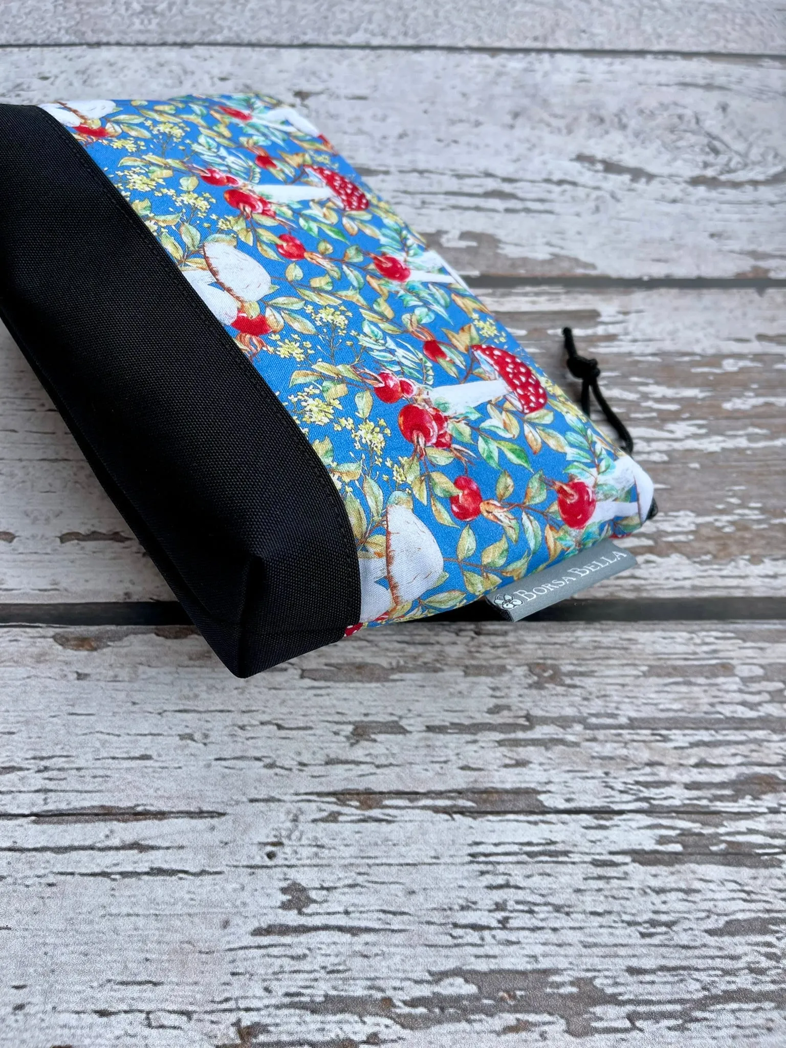 Side Kick Gusseted Zippered Pouch Mushrooms Fabric