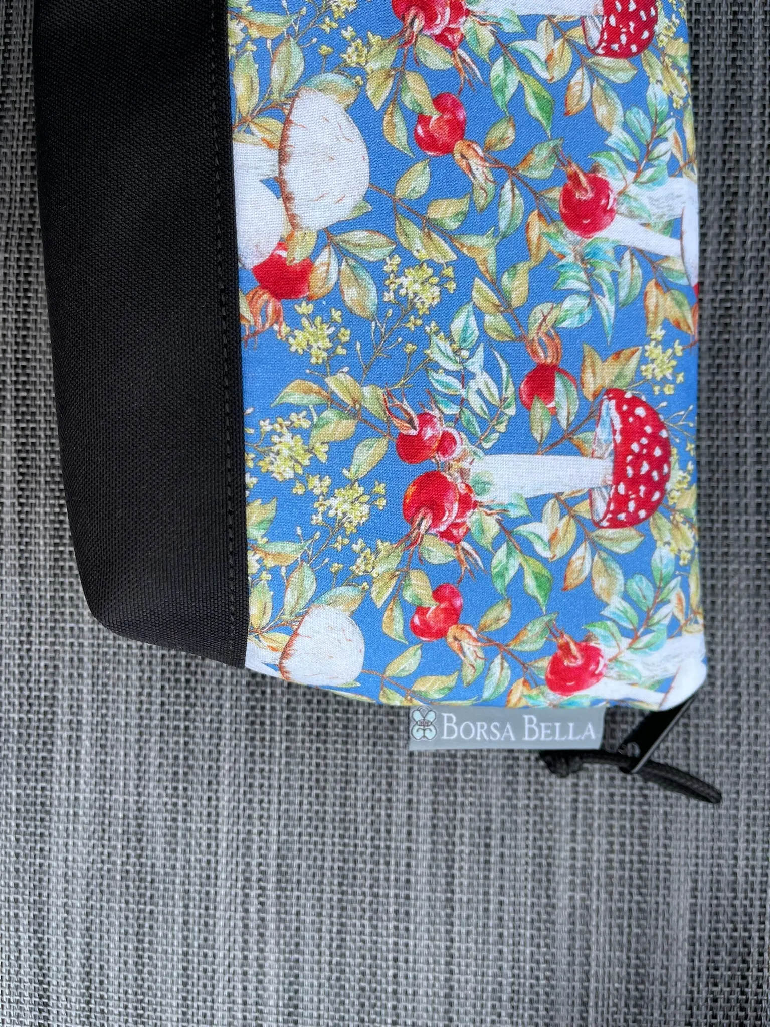 Side Kick Gusseted Zippered Pouch Mushrooms Fabric
