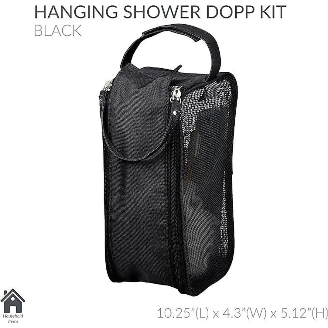 Simplify Hanging Mesh Toiletry Bag | Travel Organizer | Black