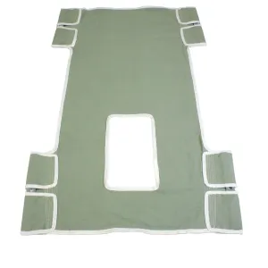 Sling Seat Back Canvas w/Commode Opening 330Lb Capacity Light Green For Hydraulic Lift by Dynarex