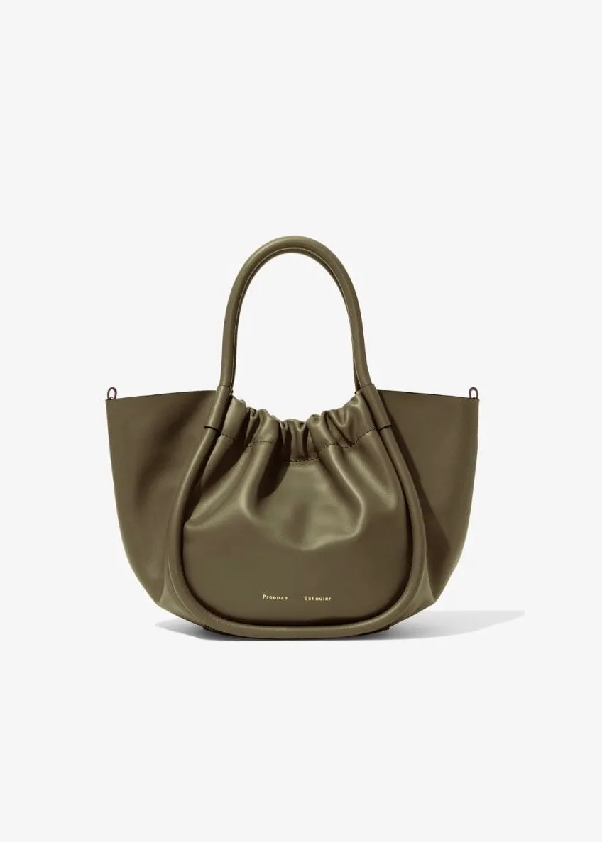 Small Ruched Crossbody Tote (Olive)
