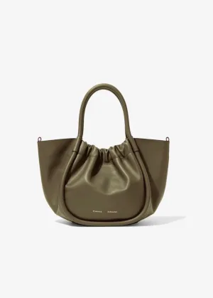 Small Ruched Crossbody Tote (Olive)