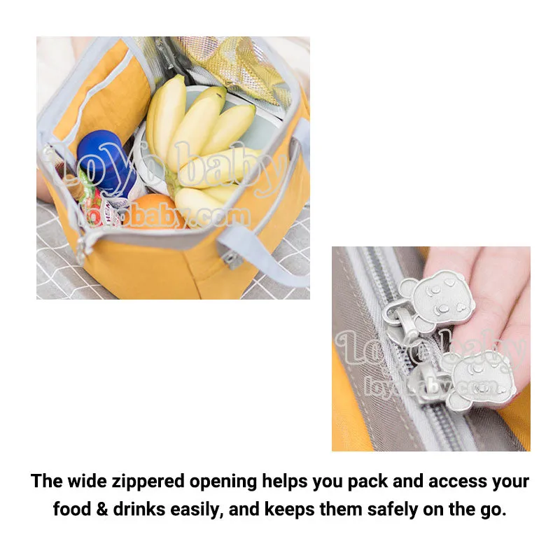 Spacious Tall Fashionable Tote Lunch Bag For Women With Easy Open Top