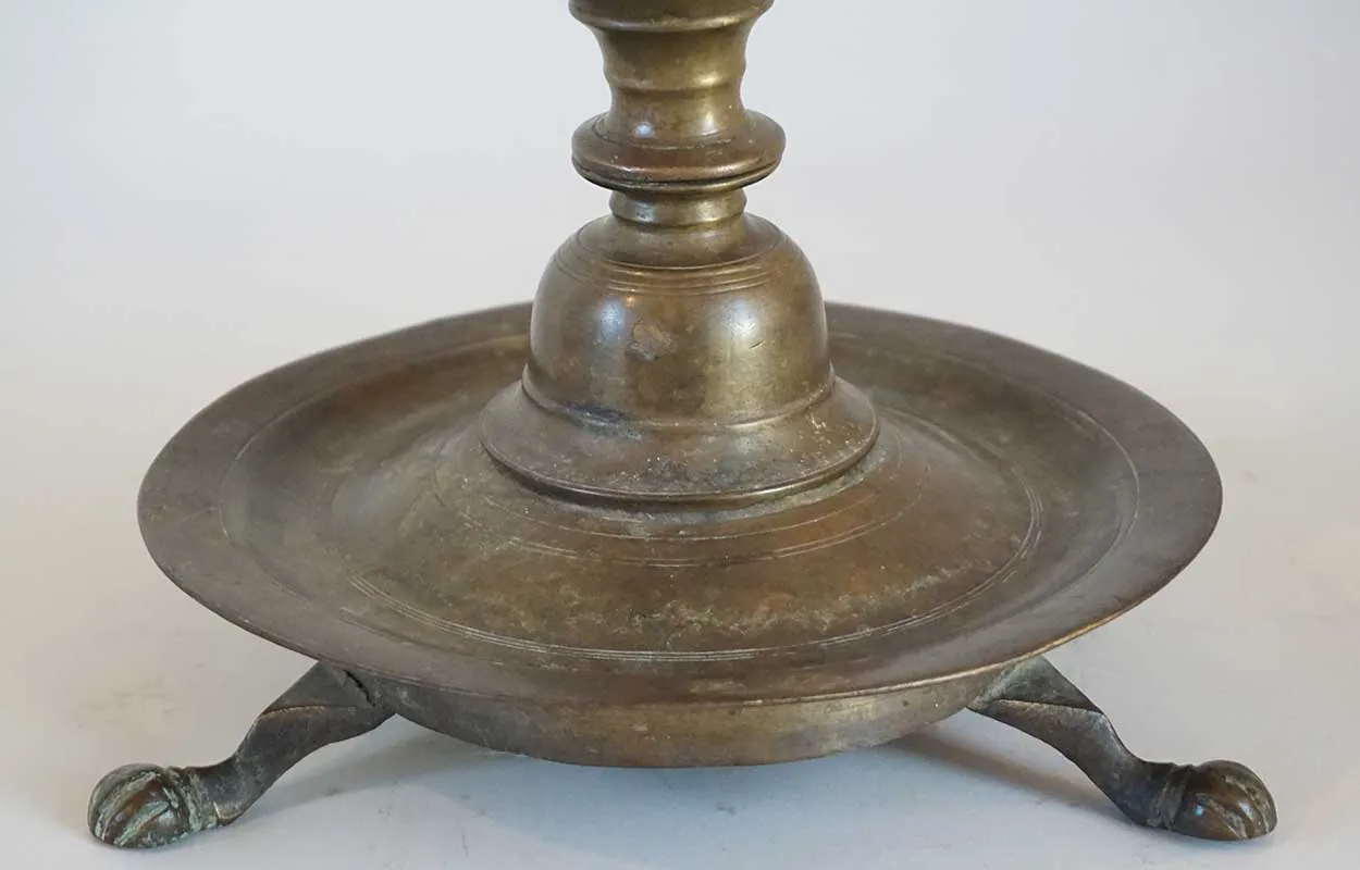 Tall South Indian Brass Diya Oil Lamp