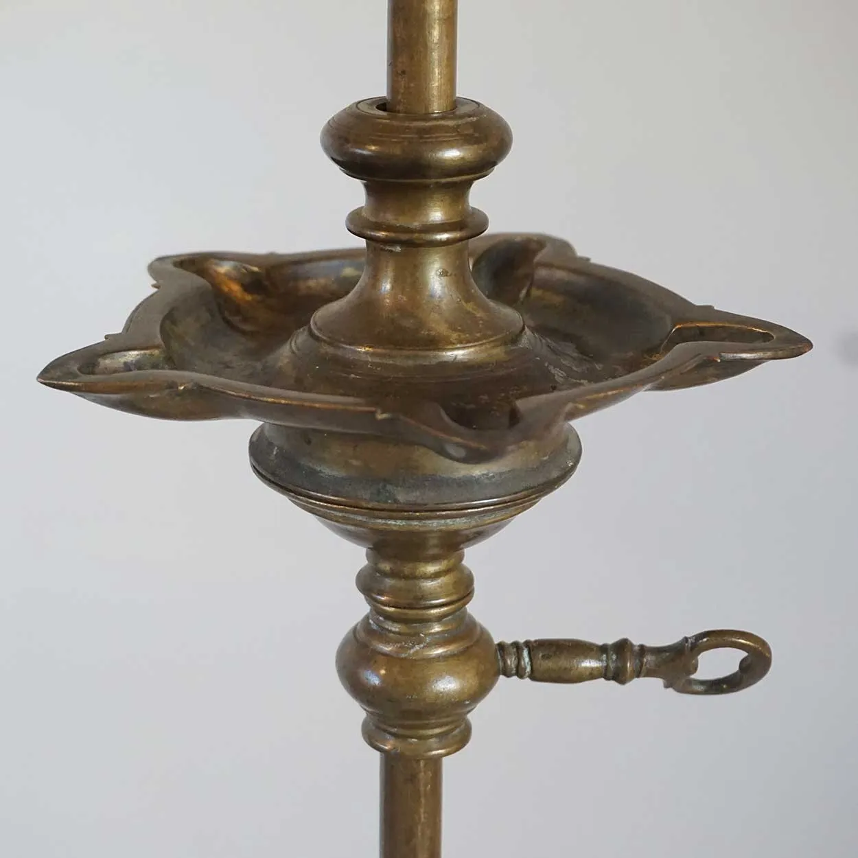 Tall South Indian Brass Diya Oil Lamp