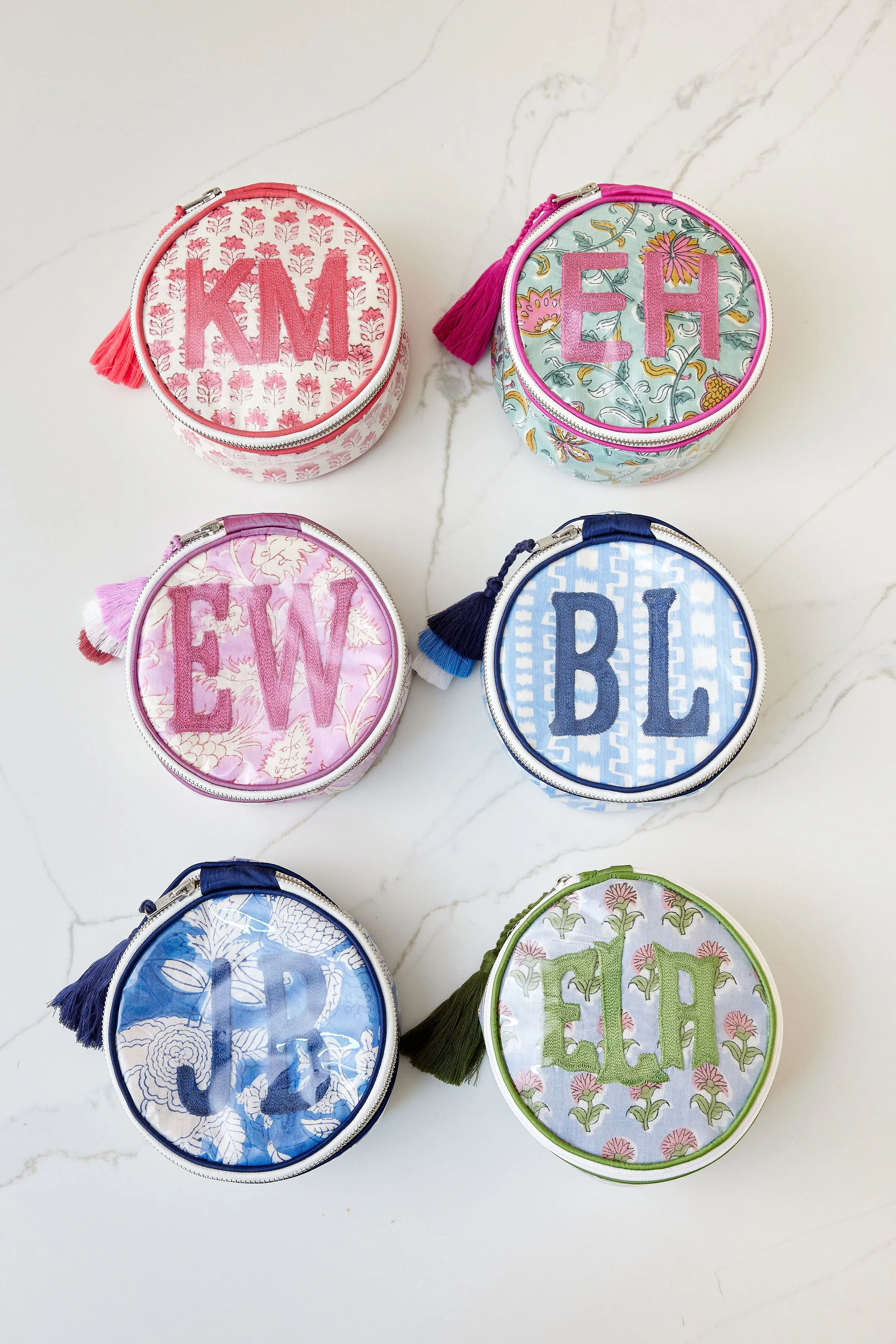 The India Round - Tuquoise/Blue - Monogrammed