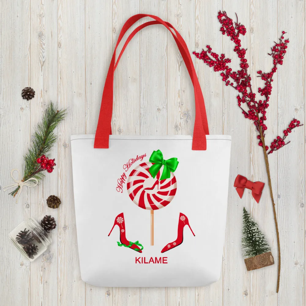 Tote bag Peppermint Toli 'Happy Holidays'