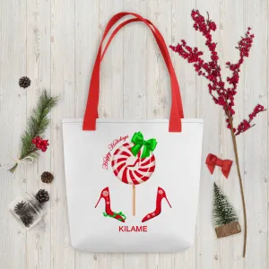 Tote bag Peppermint Toli 'Happy Holidays'