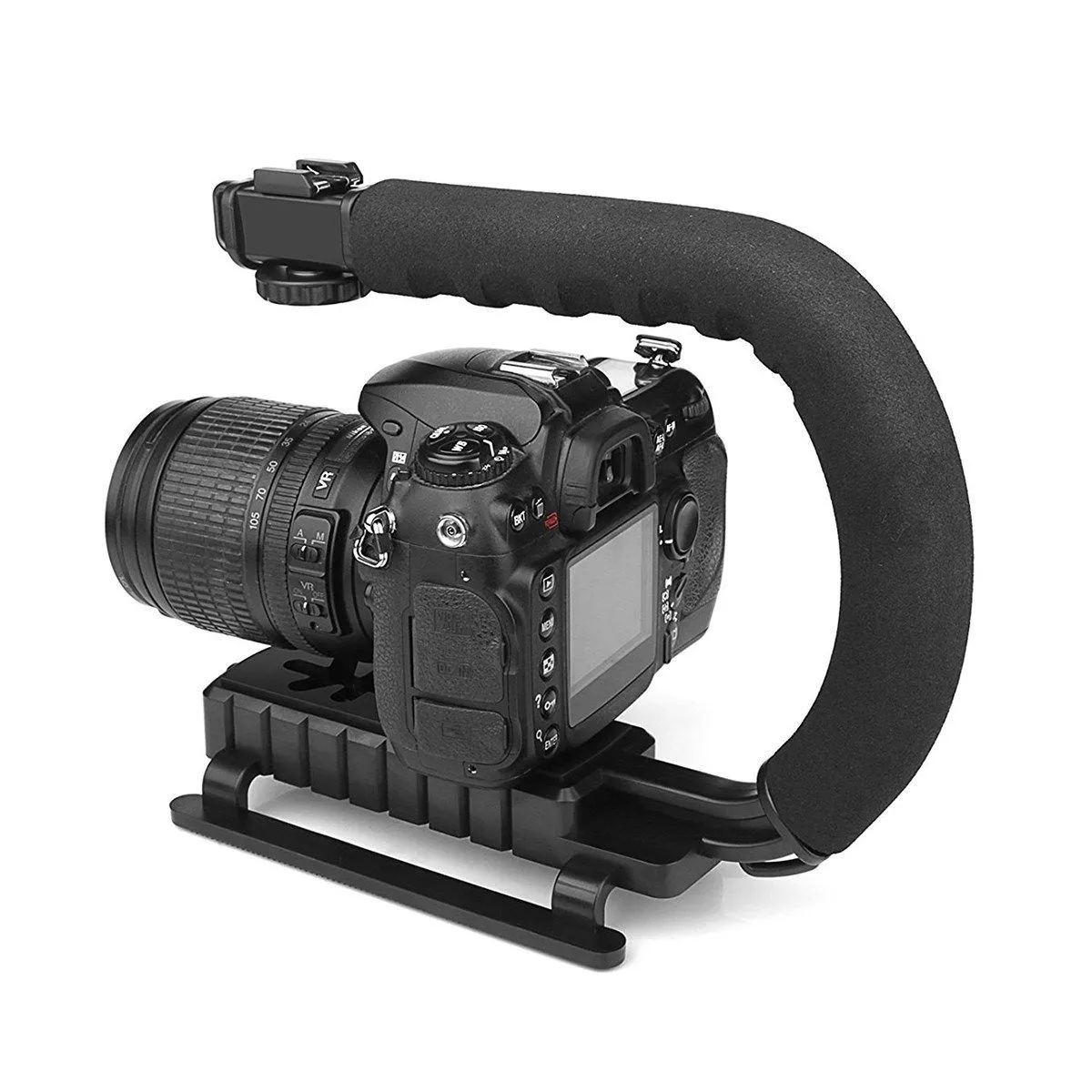 U shape Handheld Bracket Handle Grip Stabilizer for Canon DSLR Camera Camcorder Video black