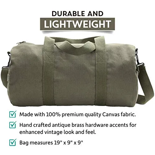 USMC SEMPER FIDELIS Army Sport Heavyweight Duffel Bag on Olive & Black, Medium