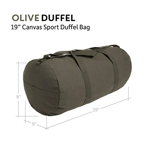 USMC SEMPER FIDELIS Army Sport Heavyweight Duffel Bag on Olive & Black, Medium