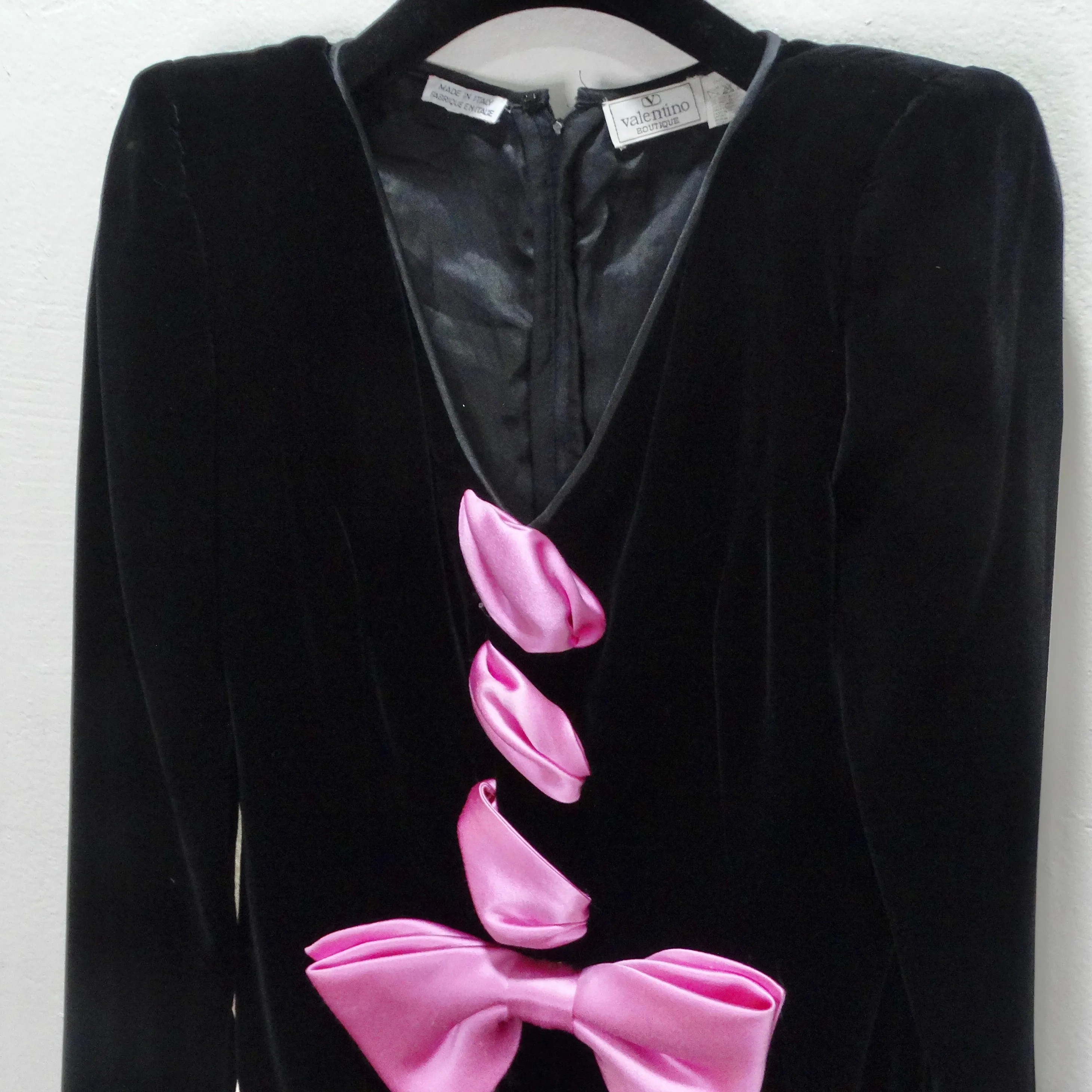 Valentino 1980s Pink Bow Dress