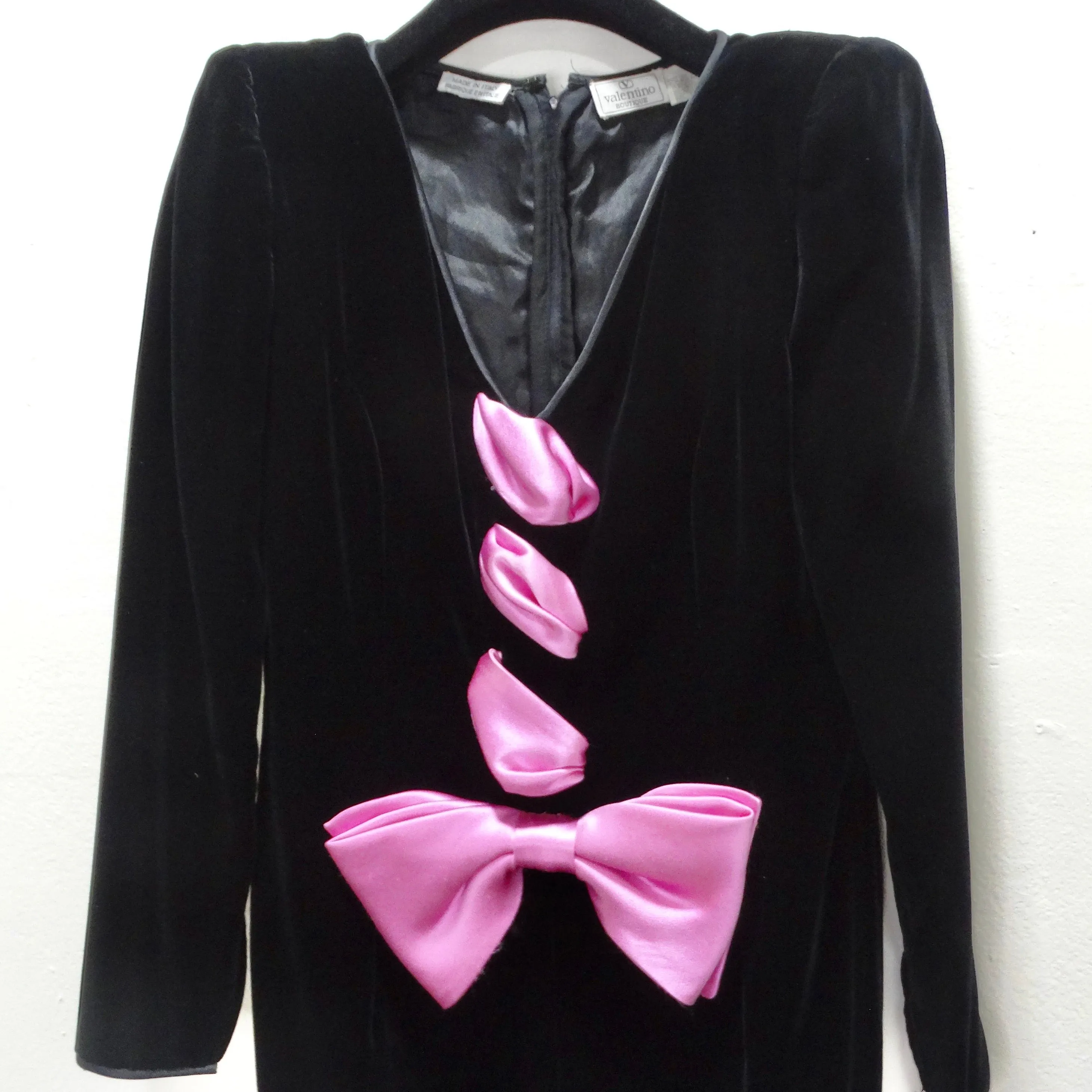 Valentino 1980s Pink Bow Dress