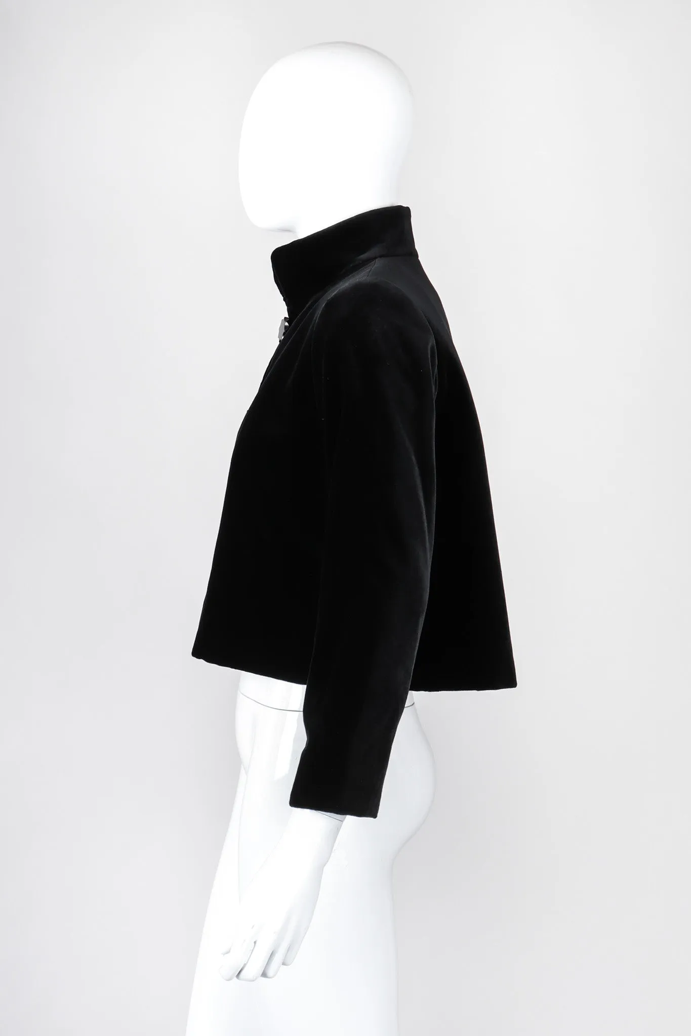 Velvet Cropped Swing Jacket