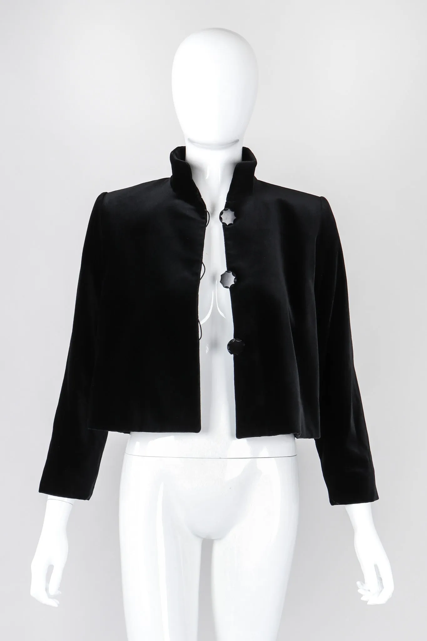 Velvet Cropped Swing Jacket