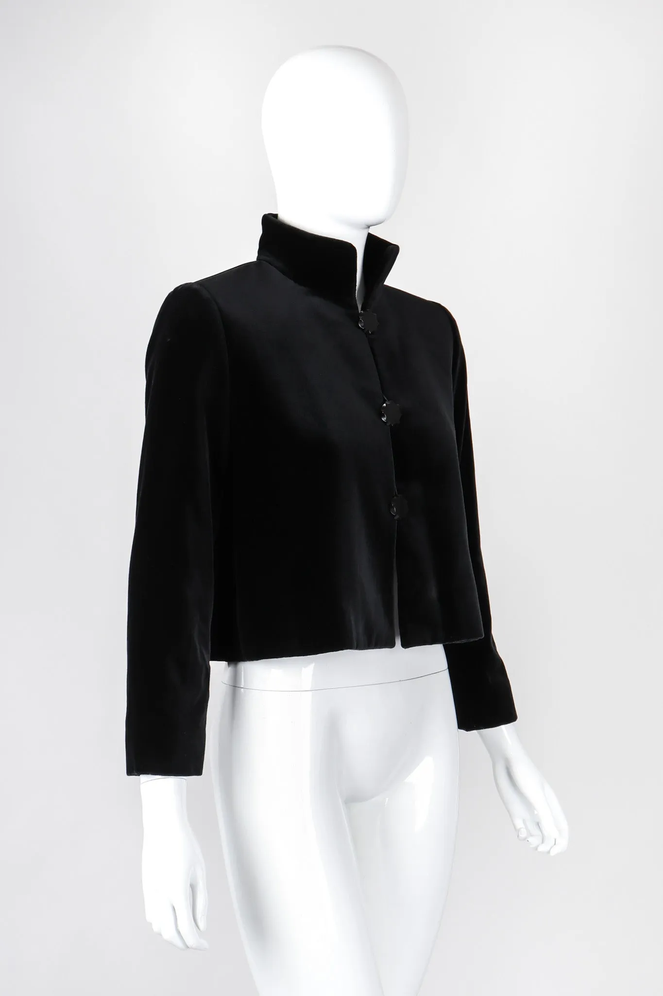 Velvet Cropped Swing Jacket