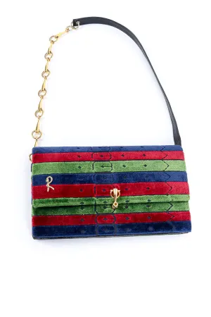 Velvet Stripe Shoulder Bag
