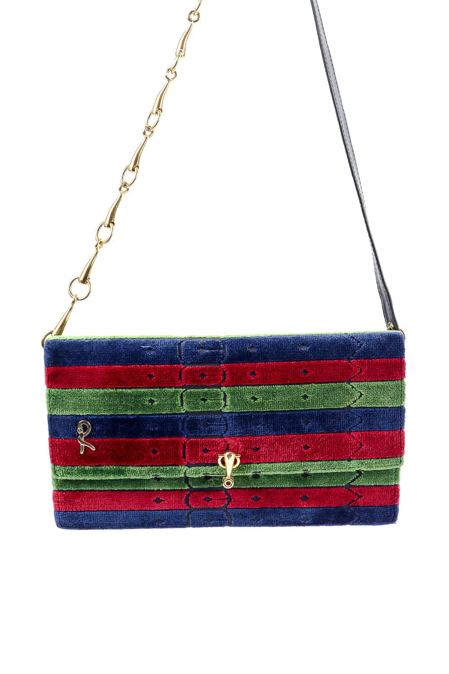 Velvet Stripe Shoulder Bag