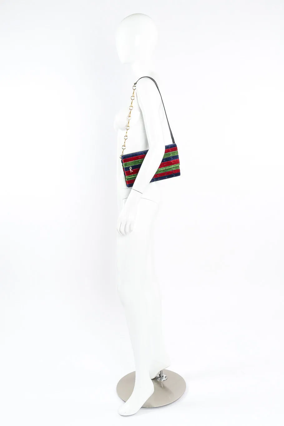 Velvet Stripe Shoulder Bag