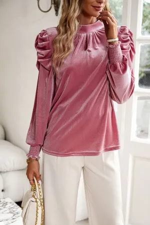 Velvet Tie Back Blouse