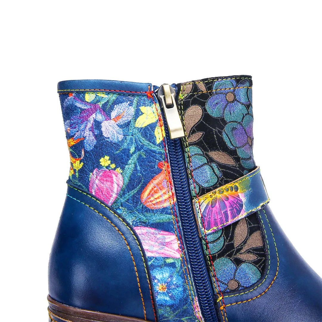Vintage Handmade Comfort Chunky Heel Booties