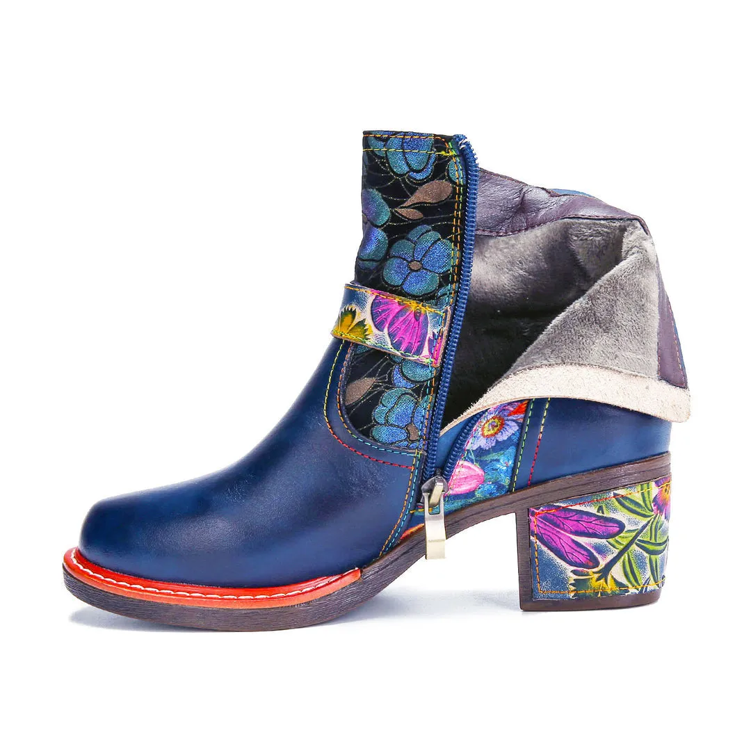 Vintage Handmade Comfort Chunky Heel Booties