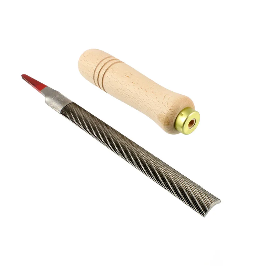 Wood Carving File, Curved, 15mm x 200mm, with Wooden Handle